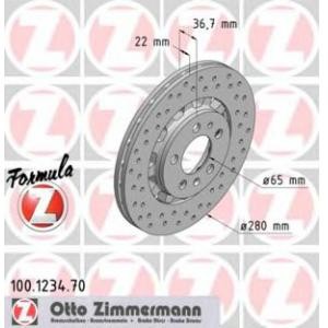 спирачен диск ZIMMERMANN 100.1234.70 