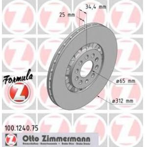 спирачен диск ZIMMERMANN 100.1240.75 