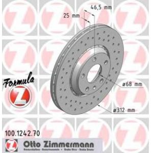 спирачен диск ZIMMERMANN 100.1242.70 