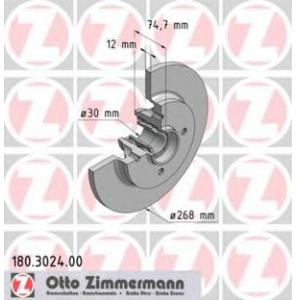 спирачен диск ZIMMERMANN 180.3024.00 