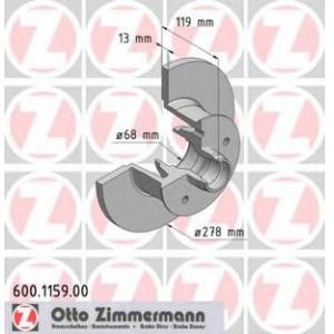спирачен диск ZIMMERMANN 600.1159.00