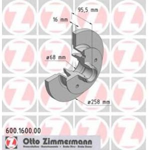 спирачен диск ZIMMERMANN 600.1600.00
