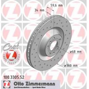 спирачен диск ZIMMERMANN 100.3305.52 