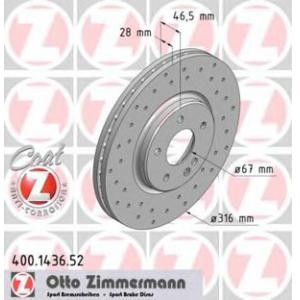 спирачен диск ZIMMERMANN 400.1436.52 