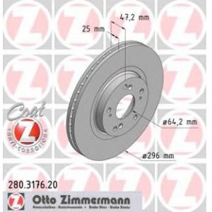 спирачен диск ZIMMERMANN 280.3176.20 