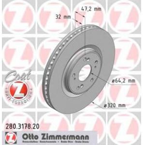 спирачен диск ZIMMERMANN 280.3178.20