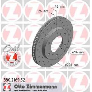 спирачен диск ZIMMERMANN 380.2169.52 