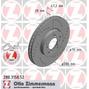 спирачен диск ZIMMERMANN 280.3158.52 