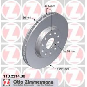 спирачен диск ZIMMERMANN 110.2214.00 