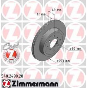 спирачен диск ZIMMERMANN 540.2490.20