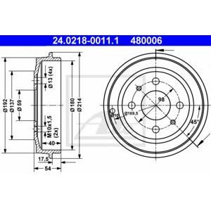 спирачен барабан ATE 24.0218-0011.1 