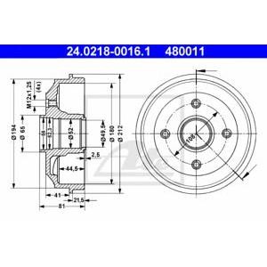 спирачен барабан ATE 24.0218-0016.1