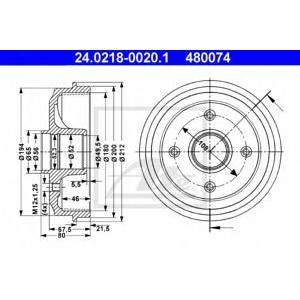 спирачен барабан ATE 24.0218-0020.1 
