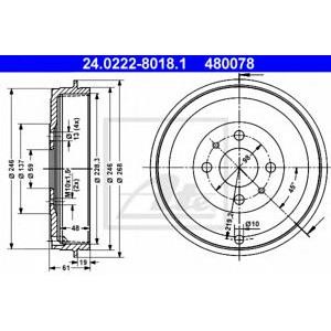спирачен барабан ATE 24.0222-8018.1