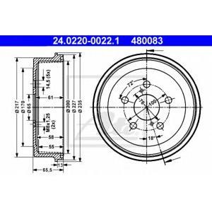 спирачен барабан ATE 24.0220-0022.1 