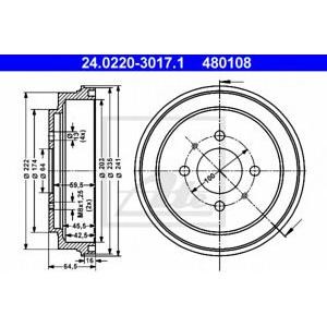 спирачен барабан ATE 24.0220-3017.1 