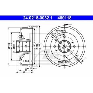 спирачен барабан ATE 24.0218-0032.1