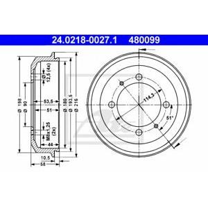 спирачен барабан ATE 24.0218-0027.1