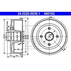 спирачен барабан ATE 24.0220-0038.1 