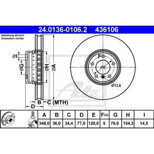спирачен диск ATE 24.0136-0106.2