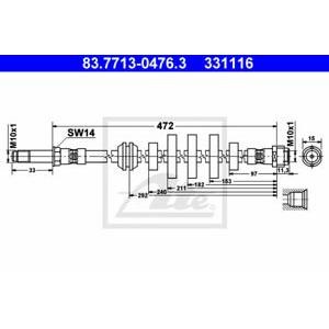 спирачен маркуч ATE 83.7713-0476.3 