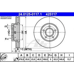 спирачен диск ATE 24.0125-0117.1 