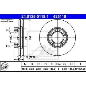 спирачен диск ATE 24.0125-0118.1 