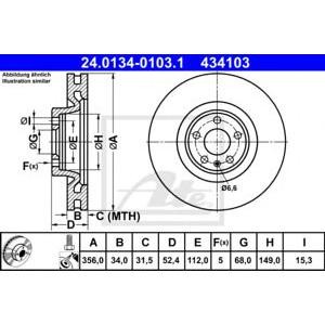 спирачен диск ATE 24.0134-0103.1