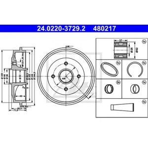 спирачен барабан ATE 24.0220-3729.2 