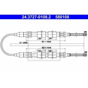 жило за ръчна спирачка ATE 24.3727-0108.2 