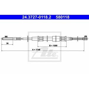 жило за ръчна спирачка ATE 24.3727-0118.2 