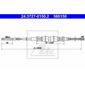 жило за ръчна спирачка ATE 24.3727-0150.2 