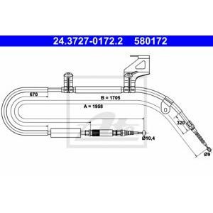 жило за ръчна спирачка ATE 24.3727-0172.2 