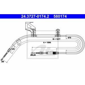 жило за ръчна спирачка ATE 24.3727-0174.2 