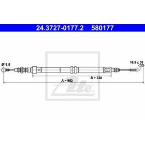 жило за ръчна спирачка ATE 24.3727-0177.2 