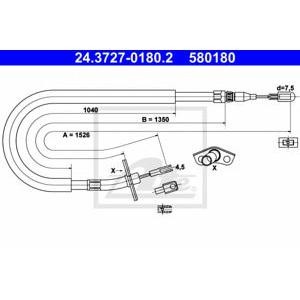 жило за ръчна спирачка ATE 24.3727-0180.2 