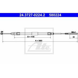 жило за ръчна спирачка ATE 24.3727-0224.2 