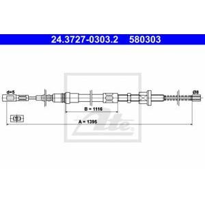 жило за ръчна спирачка ATE 24.3727-0303.2 