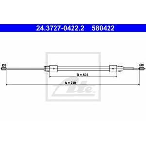 жило за ръчна спирачка ATE 24.3727-0422.2 