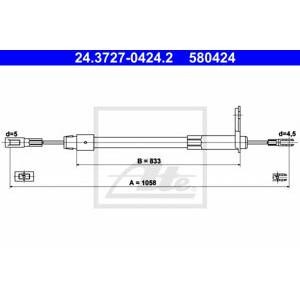 жило за ръчна спирачка ATE 24.3727-0424.2 