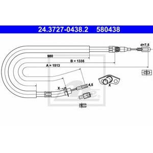 жило за ръчна спирачка ATE 24.3727-0438.2 