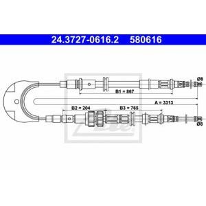 жило за ръчна спирачка ATE 24.3727-0616.2 