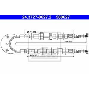 жило за ръчна спирачка ATE 24.3727-0627.2 