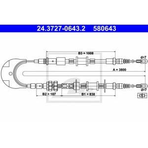 жило за ръчна спирачка ATE 24.3727-0643.2 