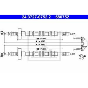 жило за ръчна спирачка ATE 24.3727-0752.2 