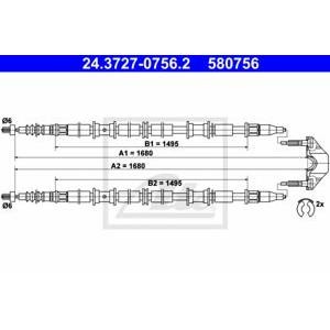 жило за ръчна спирачка ATE 24.3727-0756.2 