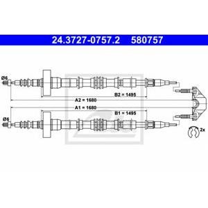 жило за ръчна спирачка ATE 24.3727-0757.2 