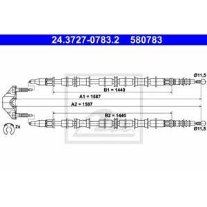 жило за ръчна спирачка ATE 24.3727-0783.2 