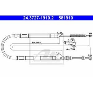 жило за ръчна спирачка ATE 24.3727-1910.2