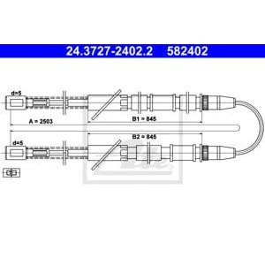 жило за ръчна спирачка ATE 24.3727-2402.2 